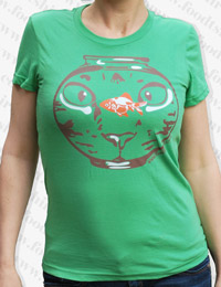 Photo of Hungry cat staring at fish T-shirt